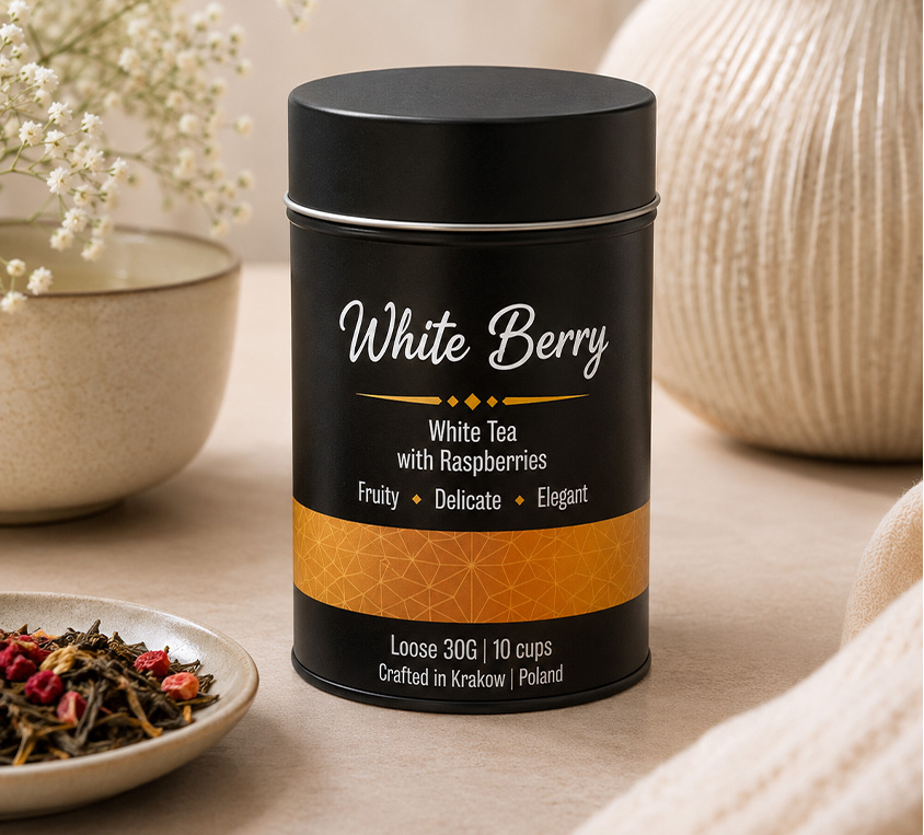 White Berry Leo Tea w kubku prezentowym